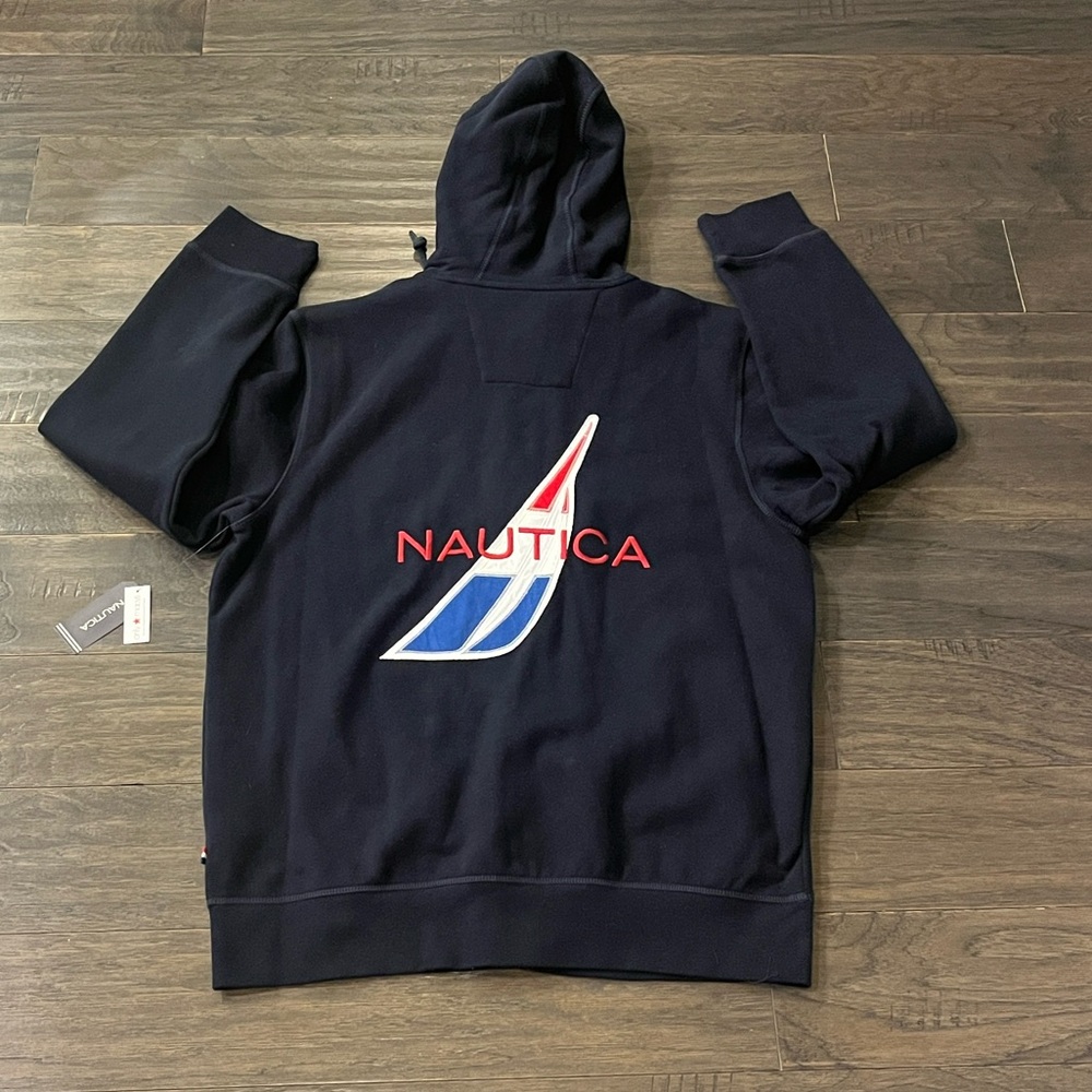 Nautica Sweat Jacket Hoodie new blue Mens Size XL